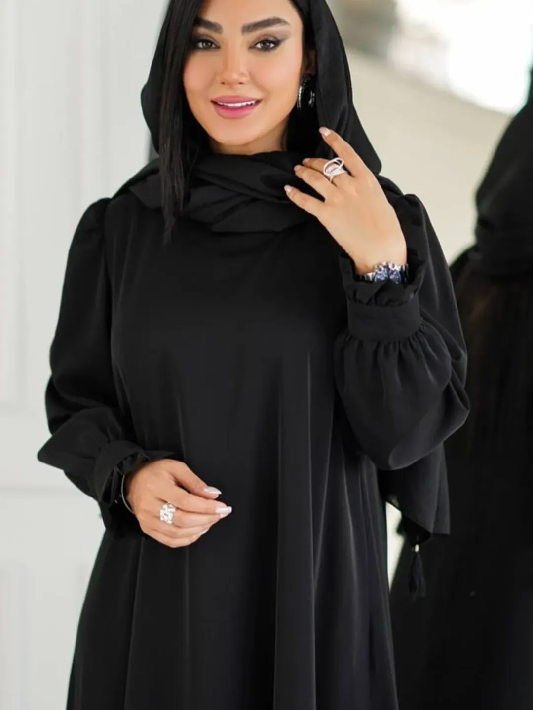 عبا مشکی کرپ الیزه درجه یک